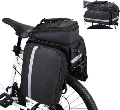 Produktbild von Achterzak mit Regenabdeckung - Wasserfeste Tasche - Ideal für Fahrradfahren, Mountainbiken, Sport und Reisen - Schwarz