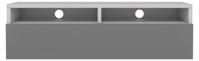 Produktbild von Selsey Rednaw - TV-Schrank mit Schublade, Mattweiß / Hochglanz Grau, 100 cm