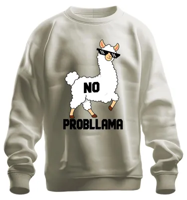 Obrázok produktu pre Slnečné okuliare "No Problama Lama", štýlové, zábavné, s motívom alpaky, pixelový dizajn, mikina, pulóver, prírodná farba, veľkosť XL