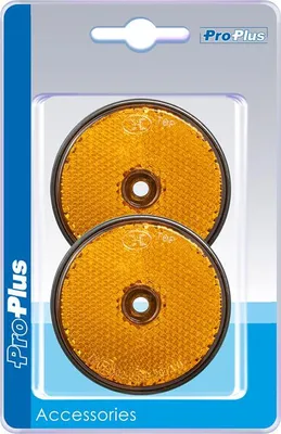 Produktbild von Reflektor orange 60mm Schraubbefestigung 2 Stück im Blister
