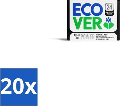 Produktbild von Ecover - All-in-One Power-Geschirrspültabs - 24 Tabs - Vorteilspack - 20 Stücke