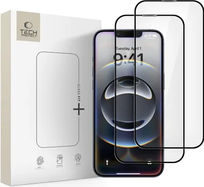 Image de Szkło Hartowane Tech-Protect Glass Fit+ 2-Pack Iphone 13 / 13 Pro / 14 / 16E Noir