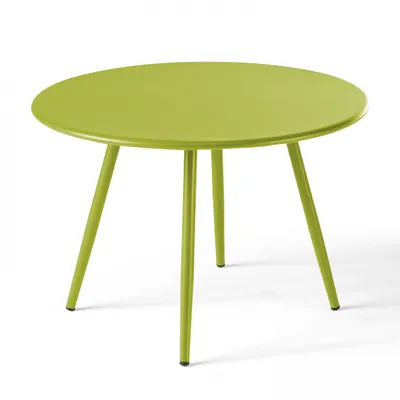 Produktbild von Runder Gartentisch von 50 cm aus pulverbeschichtetem Stahl Grün - Oviala Palavas