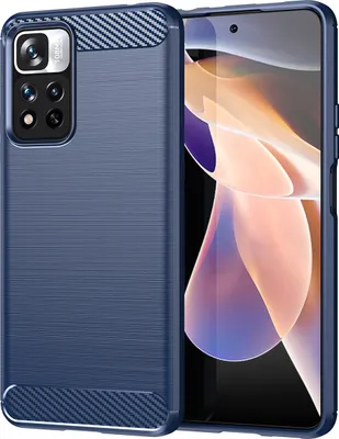 Produktbild von Xiaomi Poco X4 NFC 5G Hülle, Carbon-Faser TPU Silikon Stoßfest Schutzhülle für Xiaomi Poco X4 NFC 5G Blau