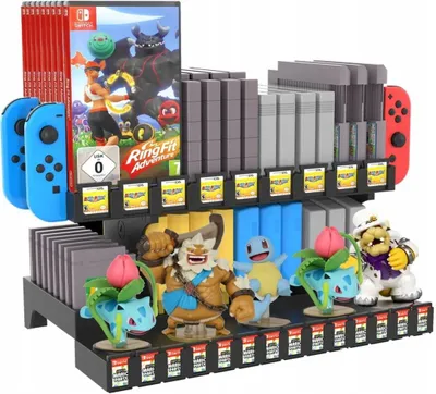 Zdjęcie produktu dla Organizer / Stojak na Gry GAME BOY / SNES / N64 / NES / FC / SFC / HVC-MR / NDS3 / 3DS i Konsolę do Nintendo Switch / Switch OLED / NS198