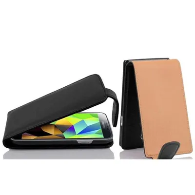 Immagine prodotto di Cadorabo custodia protettiva per Samsung Galaxy S5 MINI / S5 MINI DUOS cover in nero Custodia per cellulare Flip case Custodia Cover