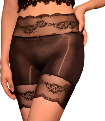 Produktbild von Damen-Unterhosen, nahtlos, glänzende Oberfläche, Spitze, hohe Taille, schmale Passform, hohe Elastizität, Sicherheitshose, florale Stickerei, Höschen, Alltagsunterwäsche