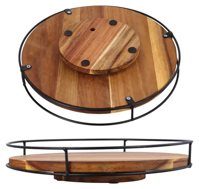 Produktbild von Großer, drehbarer Gewürzschrank-Organizer, rundes Gewürzregal aus Holz, 25 cm, 360° drehbarer Gewürzhalter mit rutschfester Oberfläche, Küchengewürz-Organizer für Kühlschrank, Badezimmer oder Kommode (30 cm)