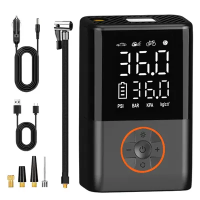 Produktbild von Kabellose elektrische Luftpumpe, 150PSI, LCD-Anzeige, 4000mAh Akku, LED-Licht, Autoabschaltung, Auto, Motorrad, Fahrrad