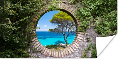 Produktbild von MuchoWow® Poster Meer - Baum - Tropisch - Ausblick 40x20 cm - Poster für die Wand - Poster Schlafzimmer