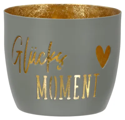 Produktbild von Windlicht Teelichthalter Gilde 8,5 cm Metall beige Glücksmoment