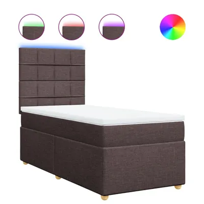 Produktbild von Boxspringbett mit Matratze Dunkelbraun 100x200 cm Stoff
