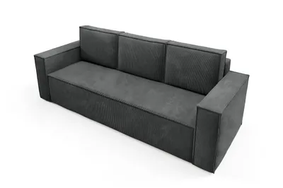 Produktbild von Sofello Modernes Schlafsofa CORDA mit Bettkasten GRAU aus Kordstoff mit Schlaffunktion - Modernes Design in trendigen Farben