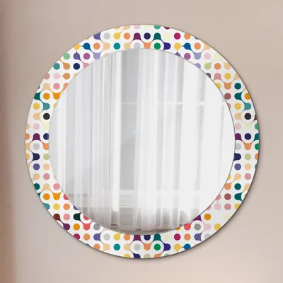 Produktbild von Wohnzimmer Spiegel - Mirror zum Wandspiegel Schlafzimmer – Schminkspiegel - Multicolor Nahtlos - Runder: Ø70cm