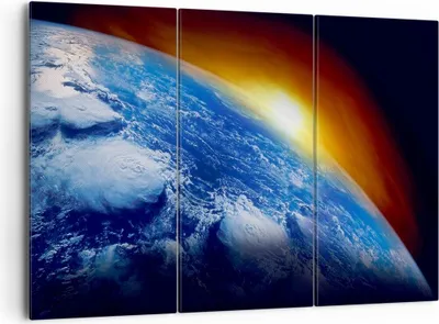Produktbild von Bild auf Leinwand - Leinwandbild - Galaxie Erde Raum - 165x110cm - Wand Bild - Wanddeko - Leinwanddruck - Bilder - Kunstdruck - Wanddekoration - Leinwand bilder - Wandkunst - CE165x110-2335