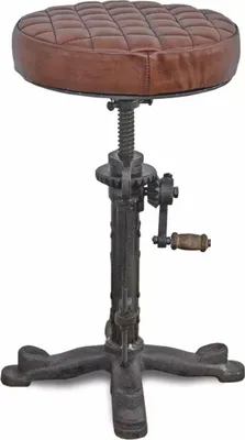 Produktbild von Casa Padrino Industrie Stil Hocker Schwarz / Braun H. 50 cm - Industrie Stil Möbel