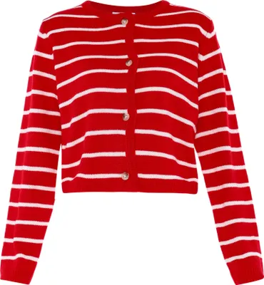 Produktbild von Mutha Damen Cardigan - rot-weiße Streifen Mutha Damen Cardigan - rot-weiße Streifen, XL/XXL