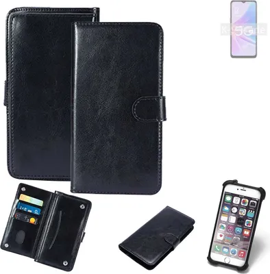 Produktbild von K-S-Trade 360° Hülle kompatibel mit Oppo A56s 5G schwarz Kunstleder Case BookCase WalletCase Kunstlederederhülle Handyhülle, Rundumschutz Bumper