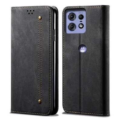 Produktbild von Hülle für Motorola Edge 50 Pro Leder Brieftasche Flip Bookstyle Schutzhülle mit Standfunktion Schwarz