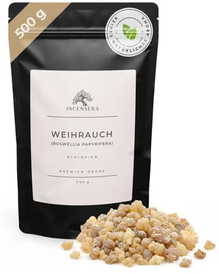 Obrázek produktu pro Kadidlo Incensera ke kouření, 500 gr z Etiopie, Eritrea Boswellia papyrifera, kadidlová pryskyřice, čisté přírodní kadidlo, církevní kadidlo