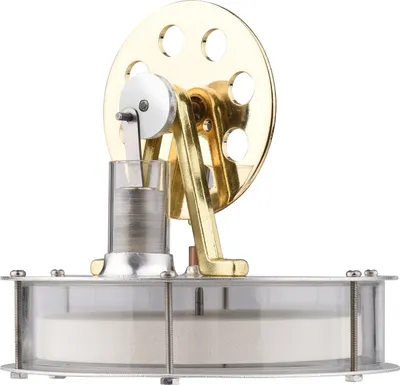 Image de Moteur Stirling à basse température Générateur d'électricité Générateur de chaleur Expérience physique Modèle de générateur avec volant d'inertie Expérience scientifique Jouet éducatif DIY pour enseignants Adultes Enfants École Bureau Décoration