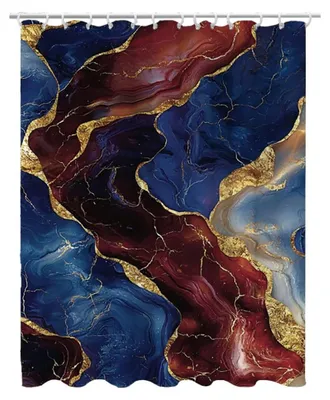 Image de Rideau de douche - Polyester imperméable - Bleu - 100 x 200 cm