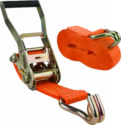 Produktbild von Spanngurt mit Ratsche und Haken | 50mm breit | 8m lang | bis 4000kg | Zurrgurt für Ladungssicherung | Spanngurt mit Doppelspitzhaken | Gurtband | Spanngurt 8m