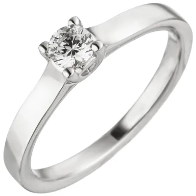 Produktbild von Ring Solitär Diamant Brillant schlicht 585 Gold Weißgold Rosegold Innenumfang 52mm Ø16.6mm