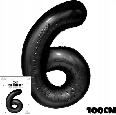 Obrázok produktu pre Fóliový balónik DIGITAL DIGITAL 6 BLACK FOR BIRTHDAY PARTY RECEPTION 100cm