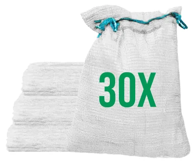 Produktbild von Bazko 30x Raschelsäcke 42x60 cm 15 kg | weiß | Netzsäcke mit Zugband