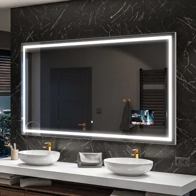Obrázok produktu pre Moderne zrkadlo do kupelne s osvetlenim LED Smart 120x60 cm | Farba LED: Biela studená 7000K | Spínač podsvietenia: Dotykový | SLED049