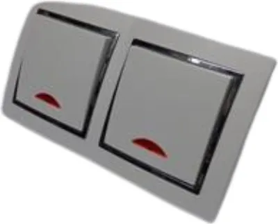 Produktbild von 9548 Levina S 2-er Kontroll Schalter silberner Rand