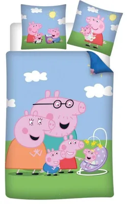 Produktbild von Peppa Pig Bettbezug Family 140 x 200 cm Baumwolle