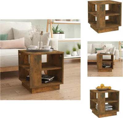 Immagine prodotto di vidaXL Tavolino in rovere affumicato 40x40x43 cm materiale a base di legno - Tavolini da caffè