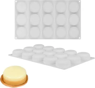 Produktbild von Runde Silikonform für Torte - Kuchen-Backform mit Dekorationsoption - Formen für Cupcakes, Seifen, Schokoladen-Desserts - 3D-Kuchenform für Backen und Design