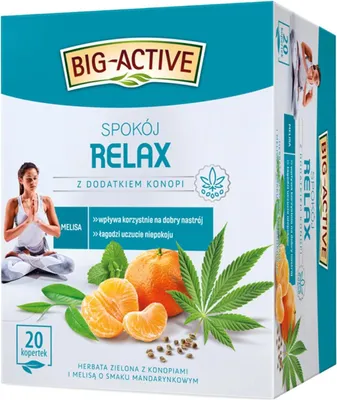 Produktbild von Herbata zielona Relax z Konopiami Big-Active 20 torebek