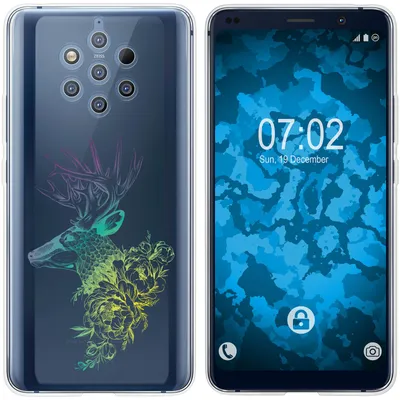 Produktbild von PhoneNatic Case kompatibel mit  Nokia 9 PureView Silikon-Hülle Floral Hirsch M7-4