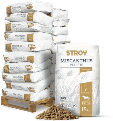 Produktbild von STROY Miscanthus Pellets Einstreu 15kg x 20 Sack 300kg Palette