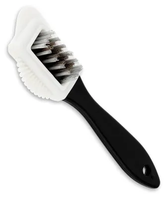 Productafbeelding van Suède schoenborstel schoenwasborstel - 15 x 4 cm - 4 zijden - Met handvat