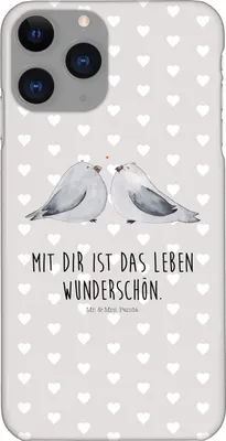Produktbild von Mr. & Mrs. Panda Iphone 11 Pro Handyhülle Turteltauben Liebe - Grau Pastell - Geschenk, Premium Kunststoff, Handy Case, Freundin, Tauben, Verheiratet, Hochzeitstag