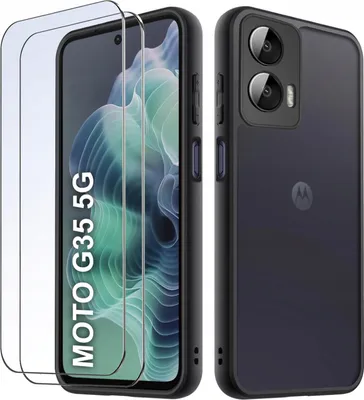 Obrázek produktu pro Pouzdro pro Motorola Moto G35 5G MATOVÉ ZESÍLENÉ ČERNÉ SADA 2x SKLO