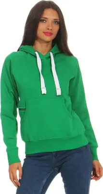 Produktbild von Mivaro Damen Kapuzenpullover mit Kängurutasche und Reißverschlusstäschchen weich innen gefüttert aus Baumwolle Regular Fit Hoodie für Freizeit Arbeit und Alltag in vielen Farben