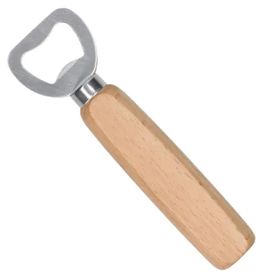 Produktbild von Braun Flaschenöffner mit stilvollem Holzgriff und Edelstahl, robust, rostbeständig
