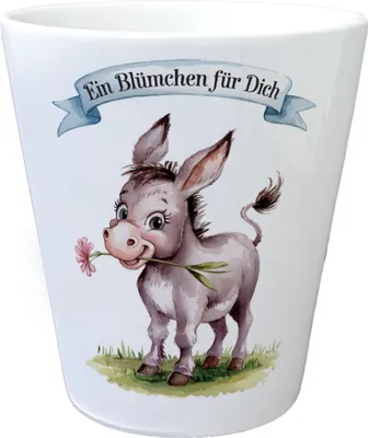 Produktbild von Ein Blümchen für dich Blumentopf mit Aquarell Esel