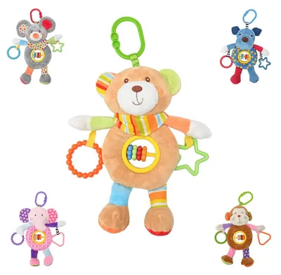 Produktbild von Lorelli Baby Kuscheltier Activitiy Spielzeug Plüsch, Greifling, C-Ring ab Geburt beige