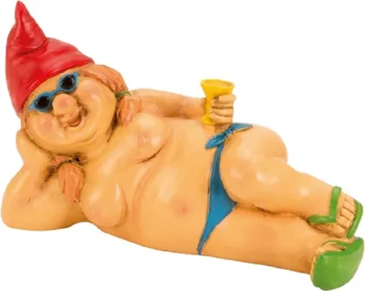 Produktbild von Nackte Zwergin mit roter Mütze 23 cm Gartenzwerg