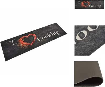 Immagine prodotto di vidaXL Tappeto da cucina lavabile per cucina Nero 45x150 cm Velluto - Zerbini