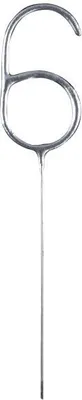 Produktbild von Wunderkerzen silber Zahl 6, 17cm