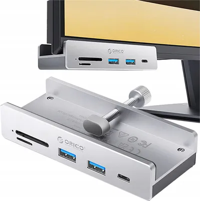 Zdjęcie produktu dla Hub Zacisk Na Biurko Monitor Usb-C Usb-A 3.2 Usb-C 3.2 Czytnik Sd Tf Orico