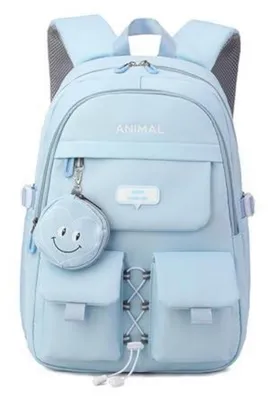 Produktbild von Schulrucksack Teenager College Tagesrucksack mit Geldbörse Damenrucksack Laptop Rucksack Blau